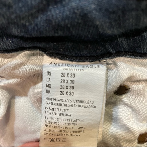 American Eagle Mens Distressed Skinny Jeans.  Size 28x30 - Picture 4 of 7